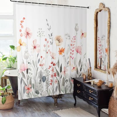 Beautiful Floral Shower Curtain for Your Bathroom - 72" x 72" Curtain