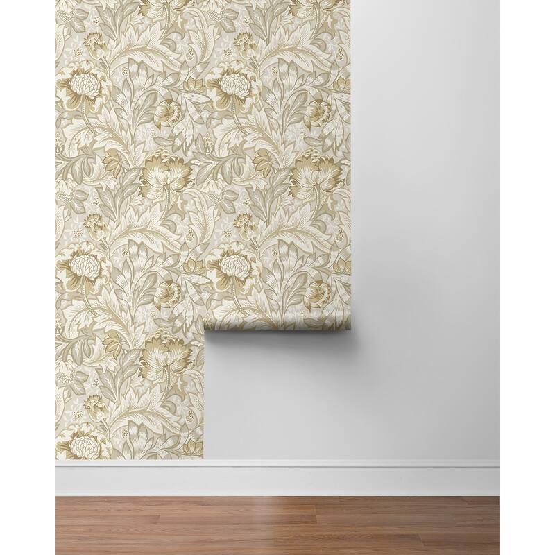 NextWall Acanthus Garden Floral Peel and Stick Wallpaper