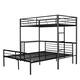 Twin over Full Metal Bunk Bed with Desk, Ladder and Quality Slats for ...