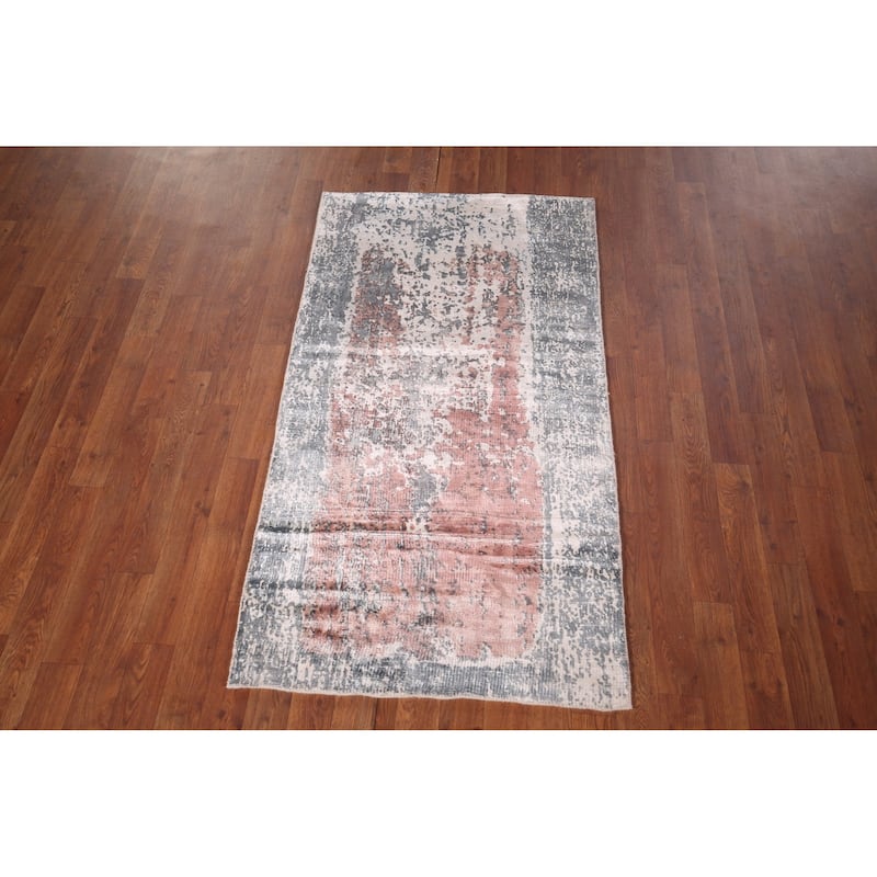 Contemporary Abstract Indian Foyer Rug Handmade Wool Carpet - 2'7"x 4'10"
