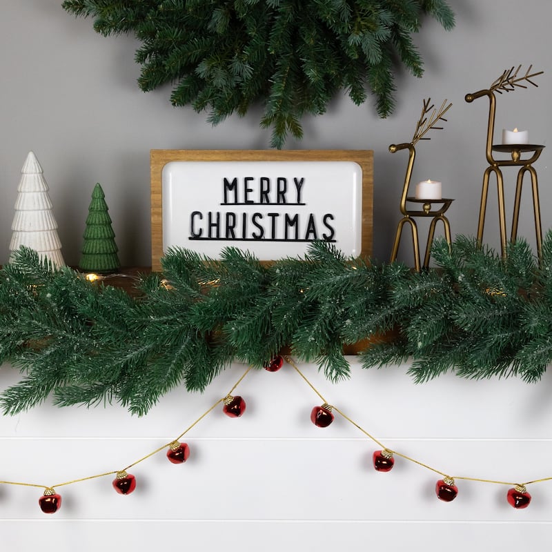 Shiny Christmas Jingle Bells Metal Garland - 7.5' x 1" - Red