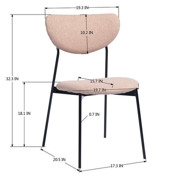dimension image slide 1 of 4, Modern Metal Open Back Design Dining Chairs, Set of 2