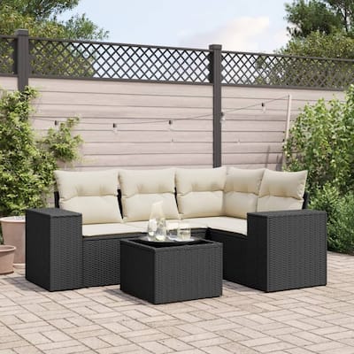 vidaXL Garden Sofa Set Black - 21.7 x 21.7 x 14.6