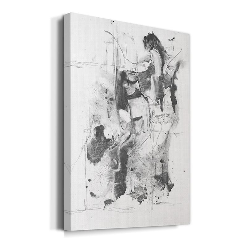 Graphite Abstract I Premium Gallery Wrapped Canvas - Ready to Hang