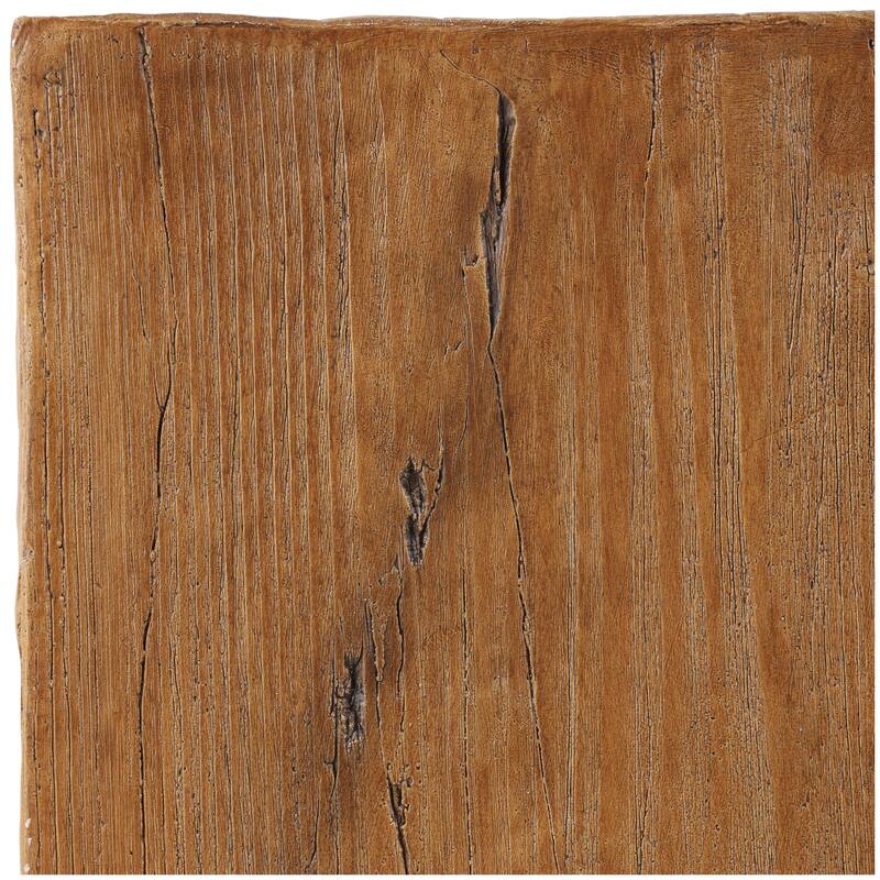 Magnesium Oxide Outdoor Accent Table or with Natural Textured Wood Grain - Cream or Brown - Roche River Décor