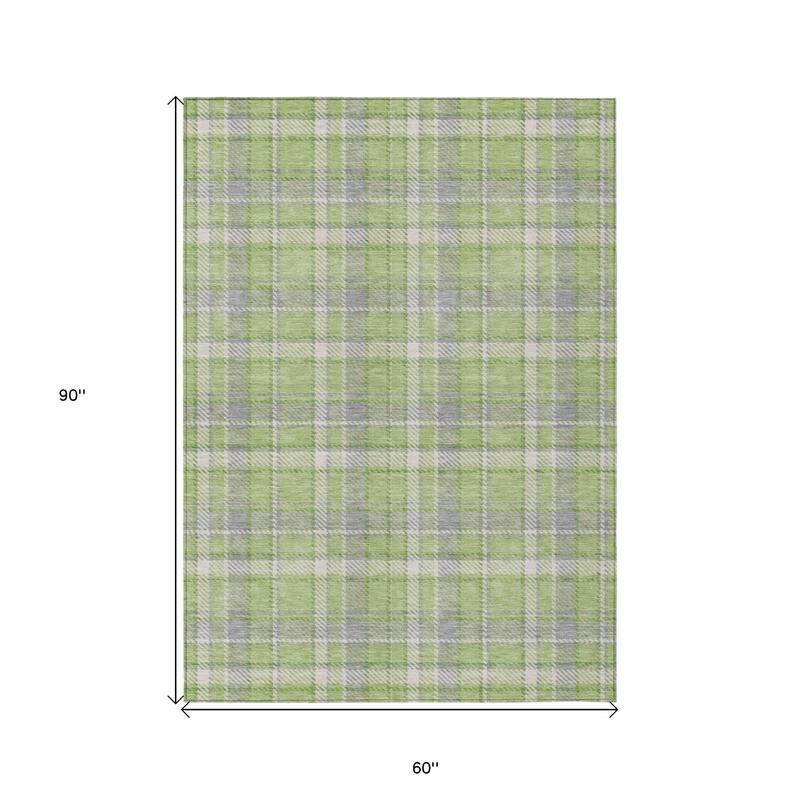 Alrilo Plaid Weather Resistant Versatile Elegance Runner Outdoor Rug