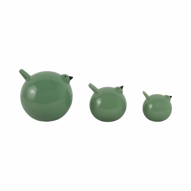 Ceramic Family Of Bird Figurines Set of 3 - 4/6/7"