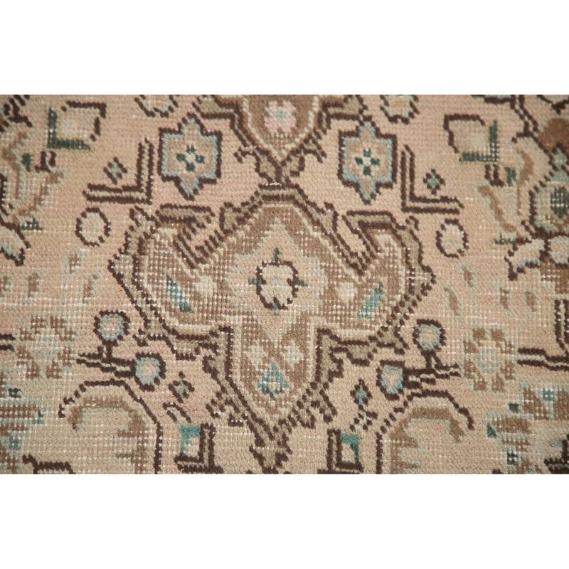 Hand Knotted Oriental 100% Wool Carpet Traditional Medallion Pink Tabriz Area Rug - 9' 4'' X 6' 4''