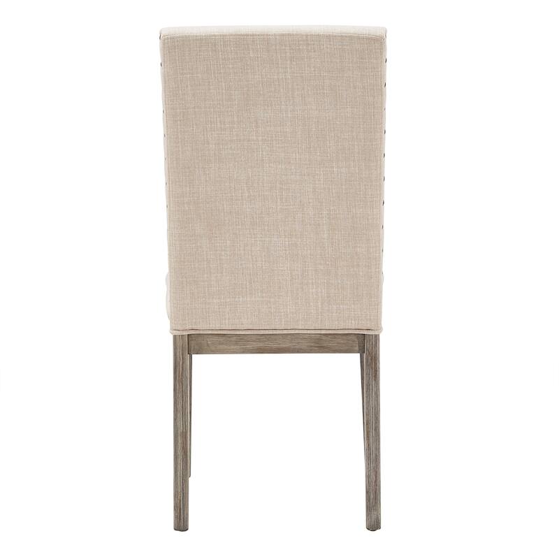 Voyager Nailhead Accent Parson Linen Dining Chair (Set of 2) by iNSPIRE Q Artisan