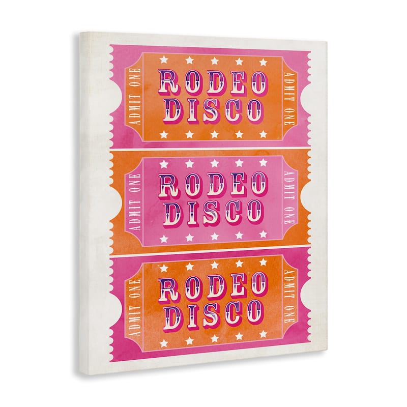 Stupell Rodeo Disco Ticket Stubs Canvas Wall Art Design By Susan Arnot