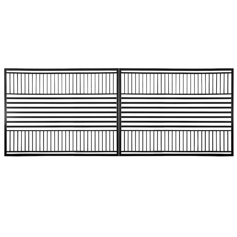 ALEKO Modern Garden Steel Dual Swing Driveway Gate Barcelona Style 16 x 6 feet