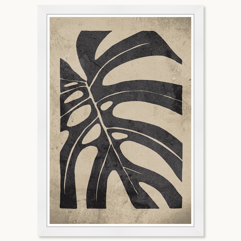 Wynwood Studio Leaf Detail Framed Boho Minimalist Abstract Prints - 15 x 21 - White
