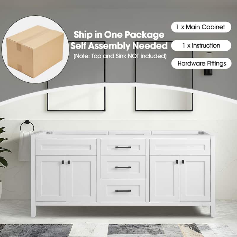 Nephelily 48" 60" 72" Bathoom Vanity Base Only, Easy-to-Install