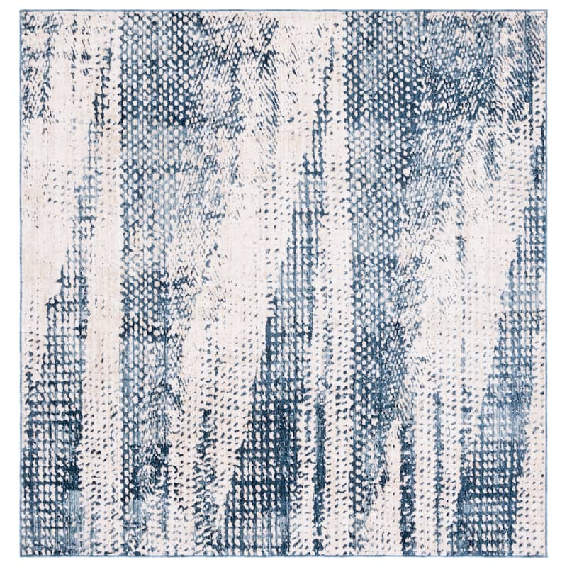 SAFAVIEH Olympia Bircan Abstract Rug - 6' Square - Blue/Ivory