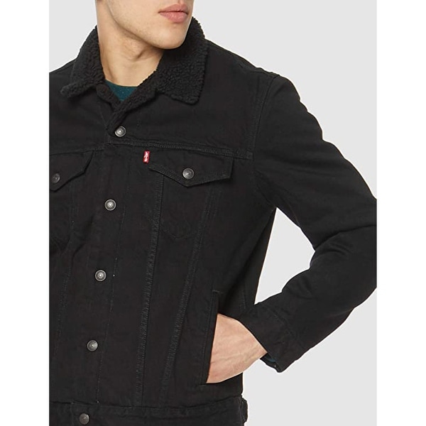 Levi's type 3 sherpa trucker jacket black clearance