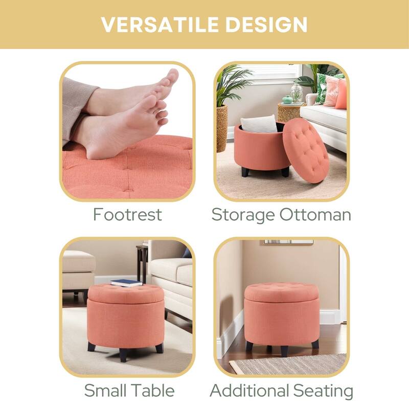 Convenience Concepts Designs4Comfort Round Storage Ottoman