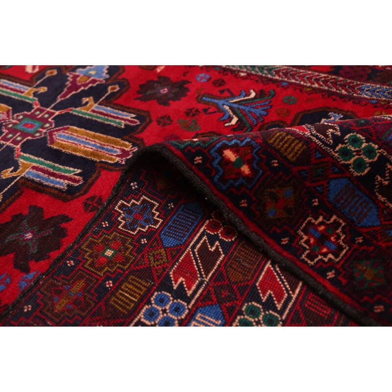 ECARPETGALLERY Hand-knotted Teimani Red Wool Rug - 4'2 x 6'4