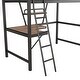 preview thumbnail 6 of 22, Industrial Modern Design Twin Size Metal Loft Bed with Sloping Ladder,Built-in Desk and Shelf Under-Bed,Sturdy Metal Frame