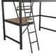 preview thumbnail 7 of 24, Industrial Modern Twin Size Loft Metal & MDF Bed with Built-in Desk and Shelf, Sturdy Construction & Safety Guaranteed, Black