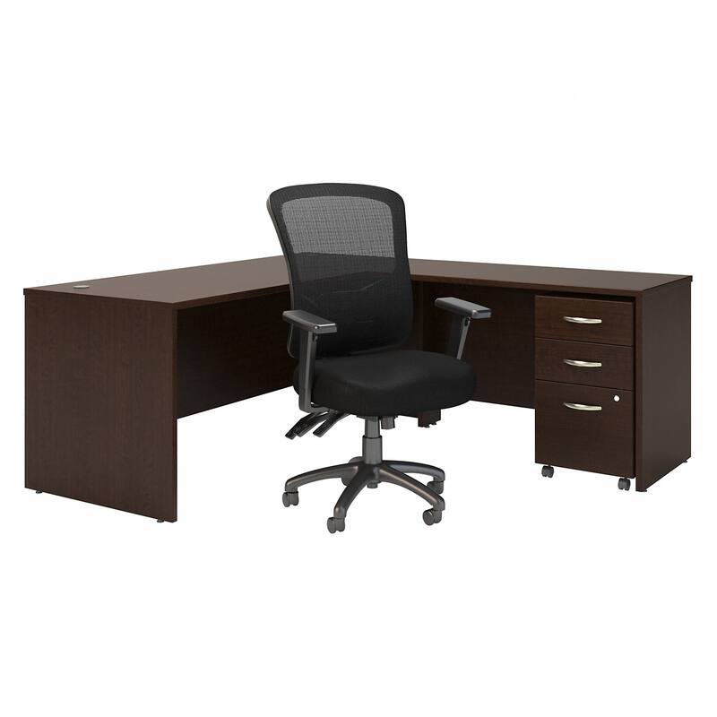 Series C 72W L Desk with Drawers and Chair by Bush Business Furniture