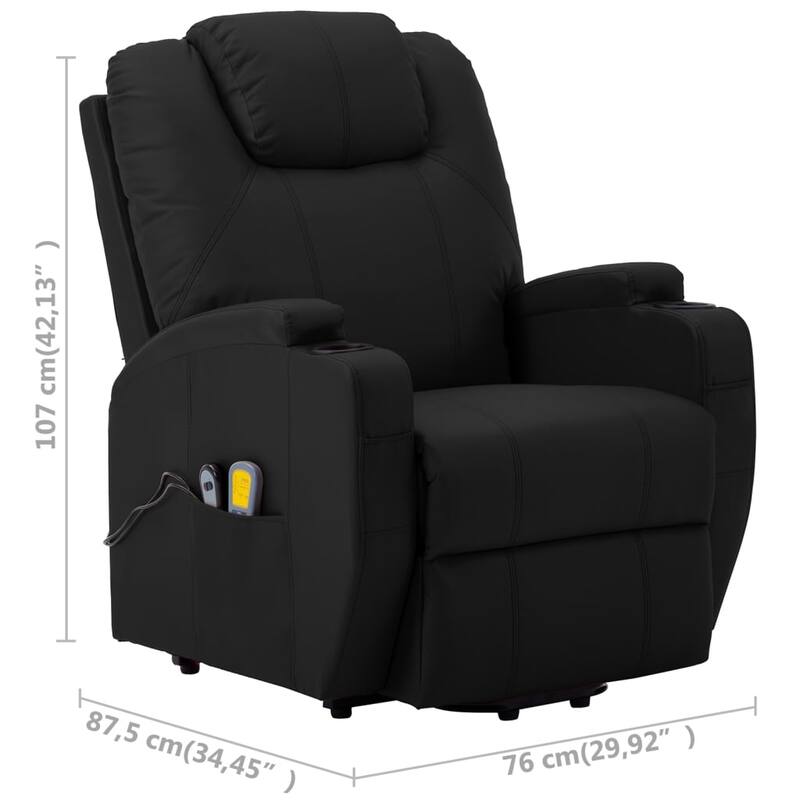 vidaXL Power Lift Recliner Electric Lift Chair for Home Theater Faux Leather - 29.9" x 34.4" x 42.1"