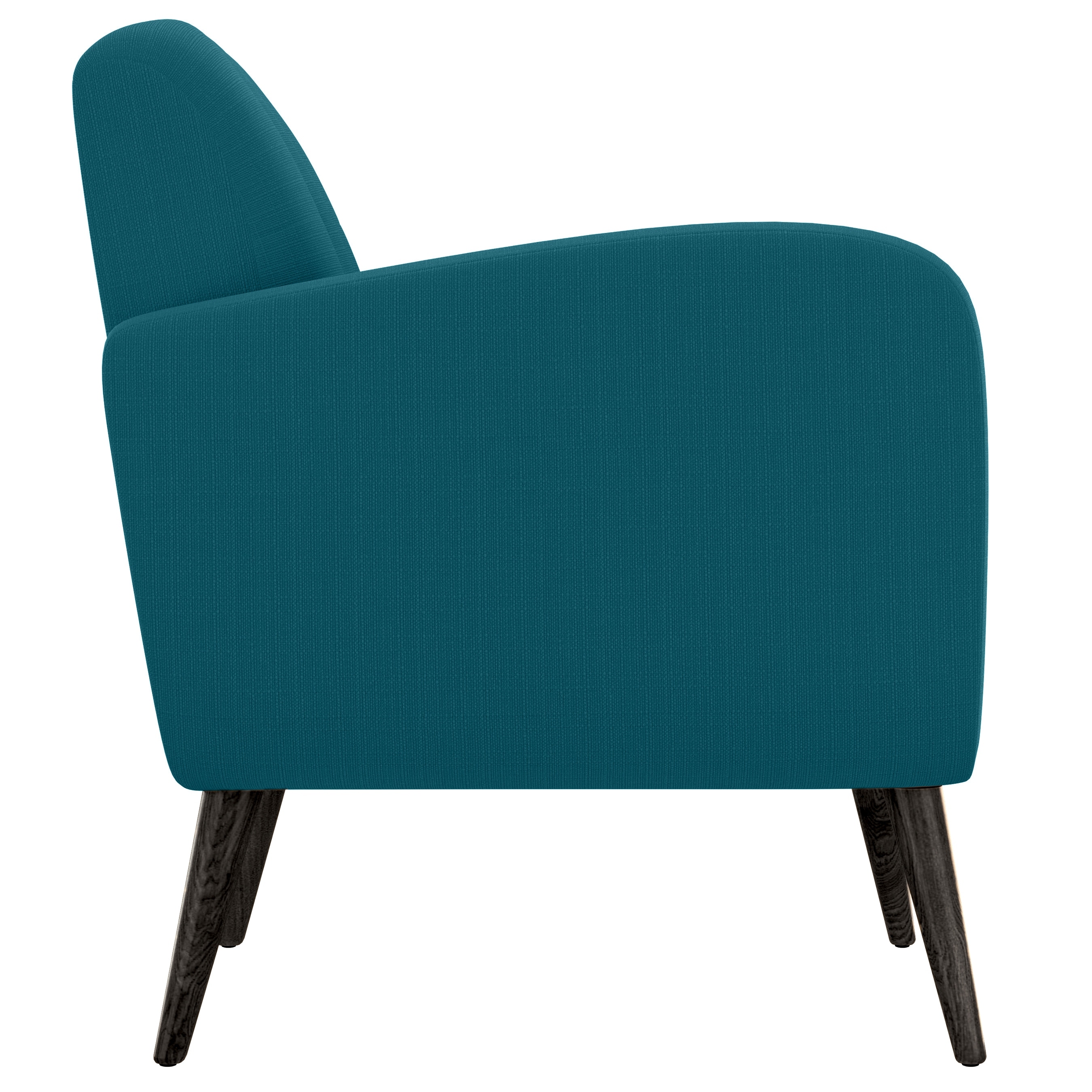 Peacock Blue Blue Fabric Accent Chair Keflavik Mid-century Peacock