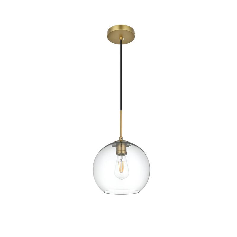 Elegant Lighting Baxter Single Light 10" Wide Mini Pendant with Clear