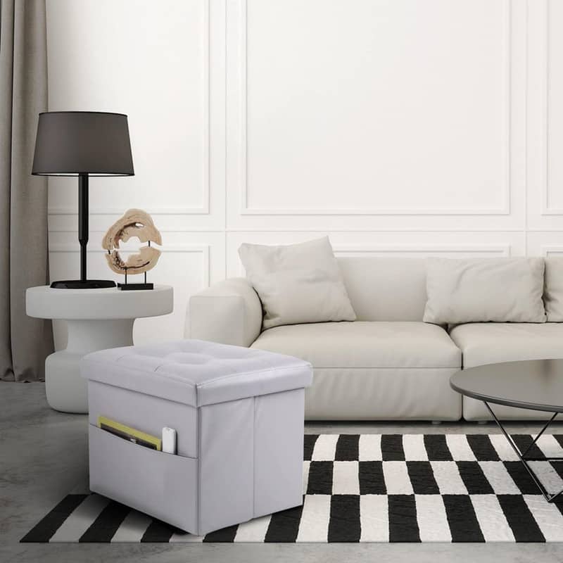 17"Storage Ottoman Folding Footstool