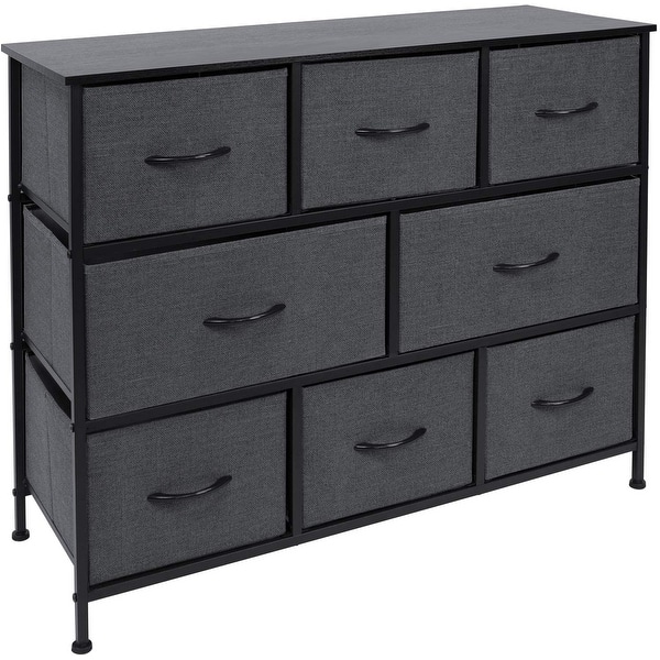 slide 1 of 15, Dresser w/ 8 Drawers Furniture Storage Chest for Clothing Organization