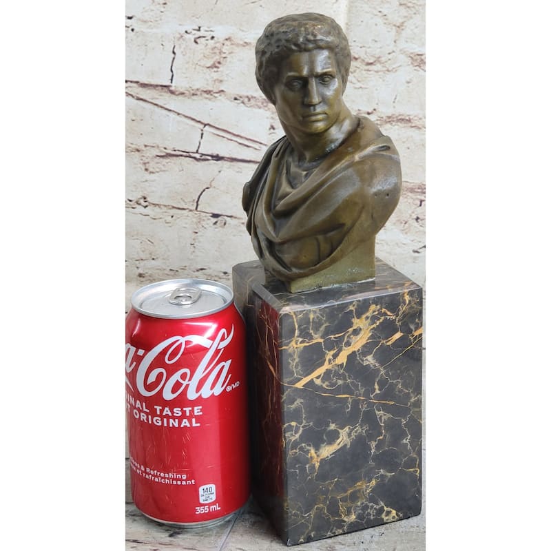 Marc Antony Bronze Metal Bust Sculpture On Marble Base - Signed Original Milo
