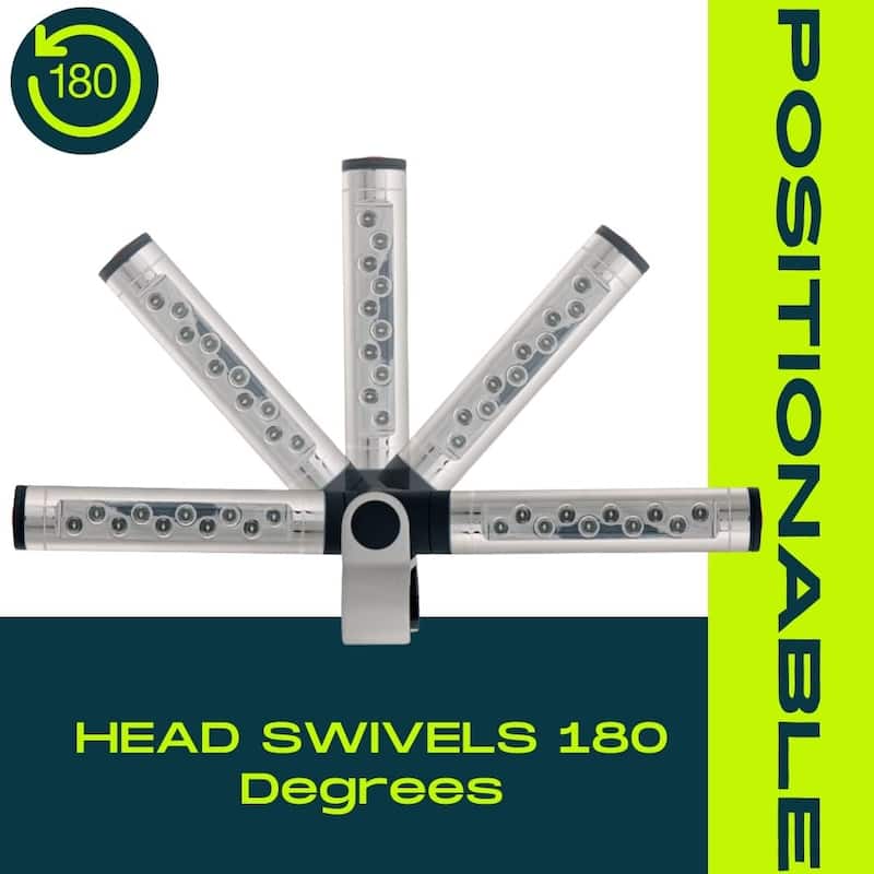 LIGHTACCENTS Barbecue Grill Light, Battery Operated LED BBQ Grill Light, Aluminum Clamp, Adjustable 180 Degrees, 10 LED