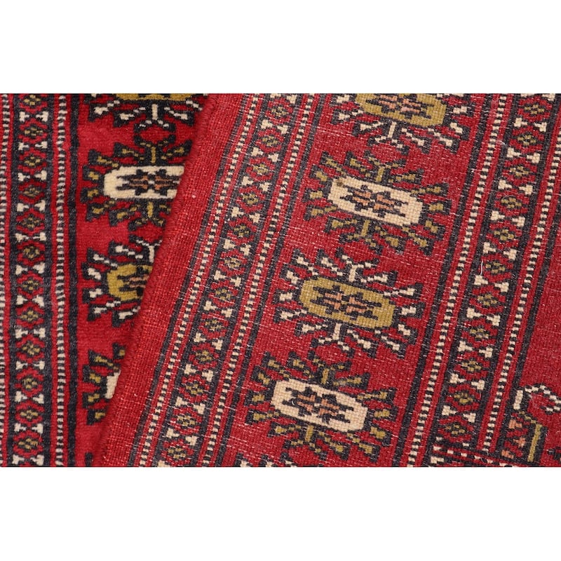 Tribal Bokhara Kai Red Beige Hand Knotted Rug - 2'1'' x 3'0''