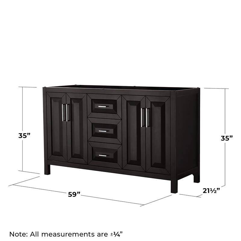 Wyndham Collection Daria 59" Double Free Standing Vanity Cabinet Only