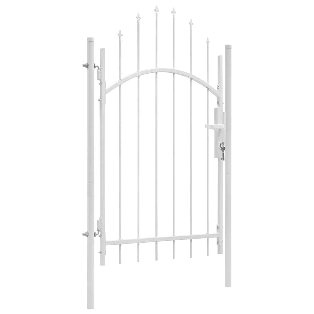vidaXL Fence Gate Metal Fence Post Garden Gate for Outdoor Patio Lawn Steel - 3.3 x 8.0'