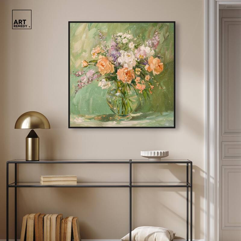 Vase and Greenery Canvas by Art Remedy