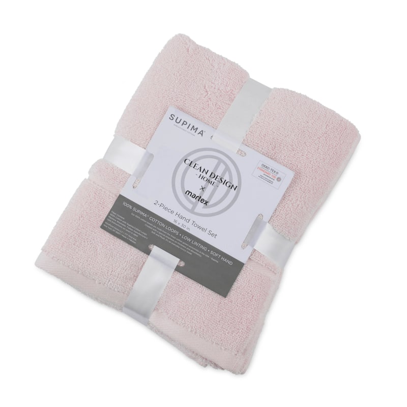 Clean Design Home x Martex Solid Supima 2-Pack Hand Towel Set