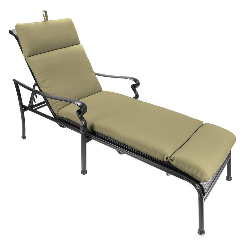 74" x 22" Outdoor Chaise Lounge Cushion with Ties and Loop - 74'' L x 22'' W x 5'' H