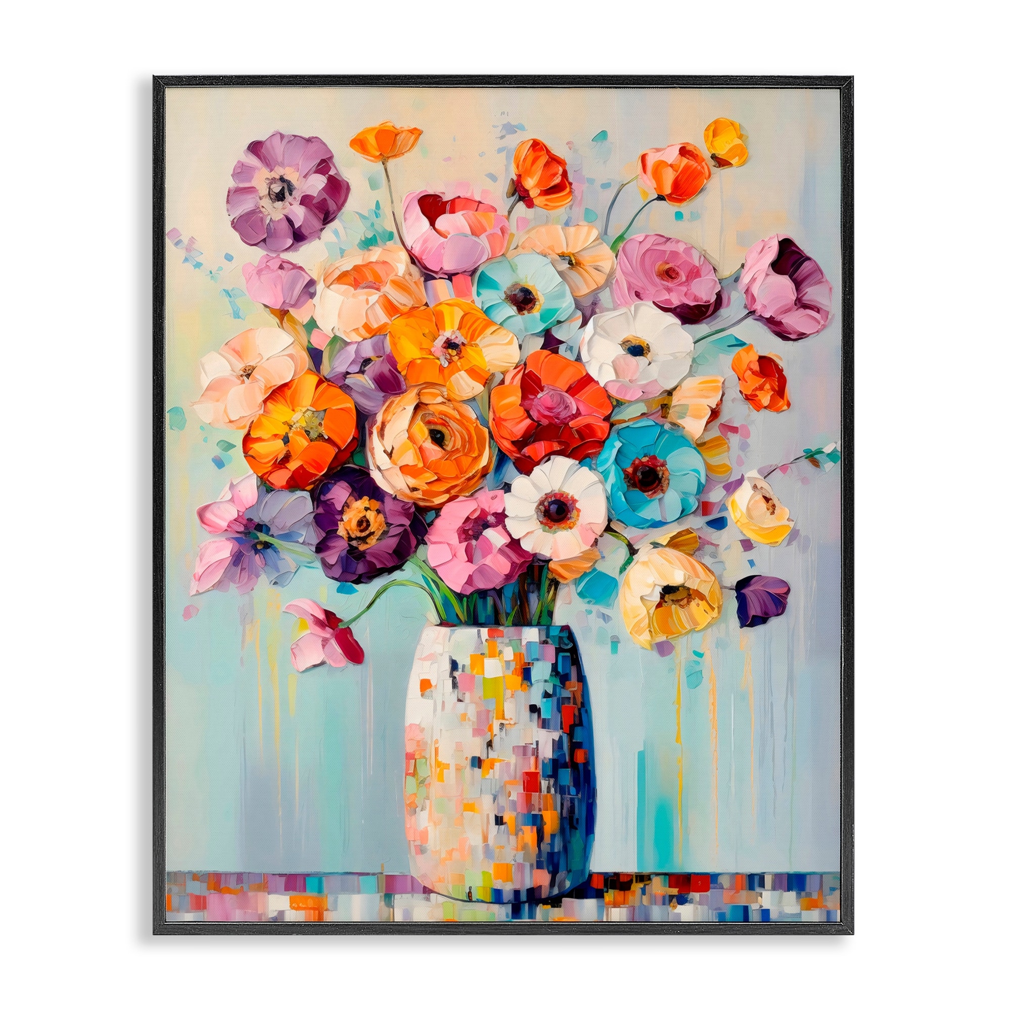 Stupell Colorful Bouquet Of Texture Framed Giclee Art Design By Creative Studio
