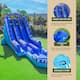 XJUMP Tropical Deep Sea 19' Dual Lane Side Loader Water Slide with Pool, for Kids and Adults, Commercial Grade (Blower Included)