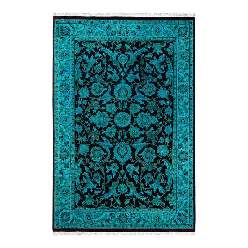 Contemporary Overdyed Wool Hand Knotted Area Rug - 4' 2" x 6' 3"
