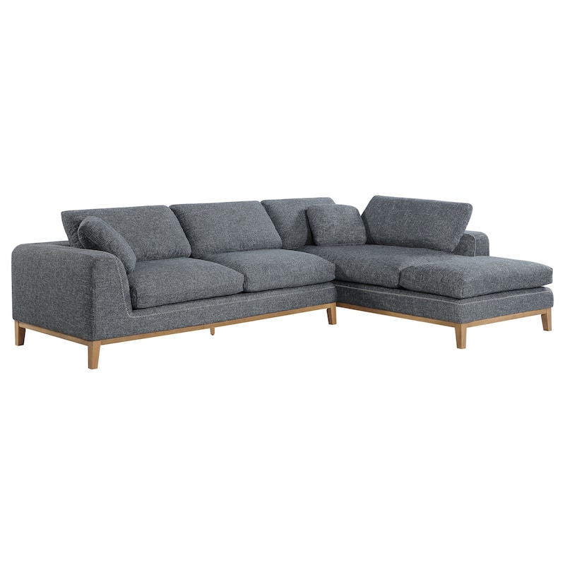 Persia Upholstered Track Arm Sectional Sofa Grey - Grey - Right Facing