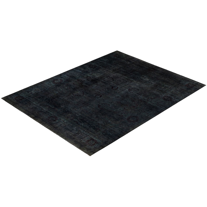 Overdyed One-of-a-Kind Hand-Knotted Area Rug - Gray - 12' 2" x 15' 2"