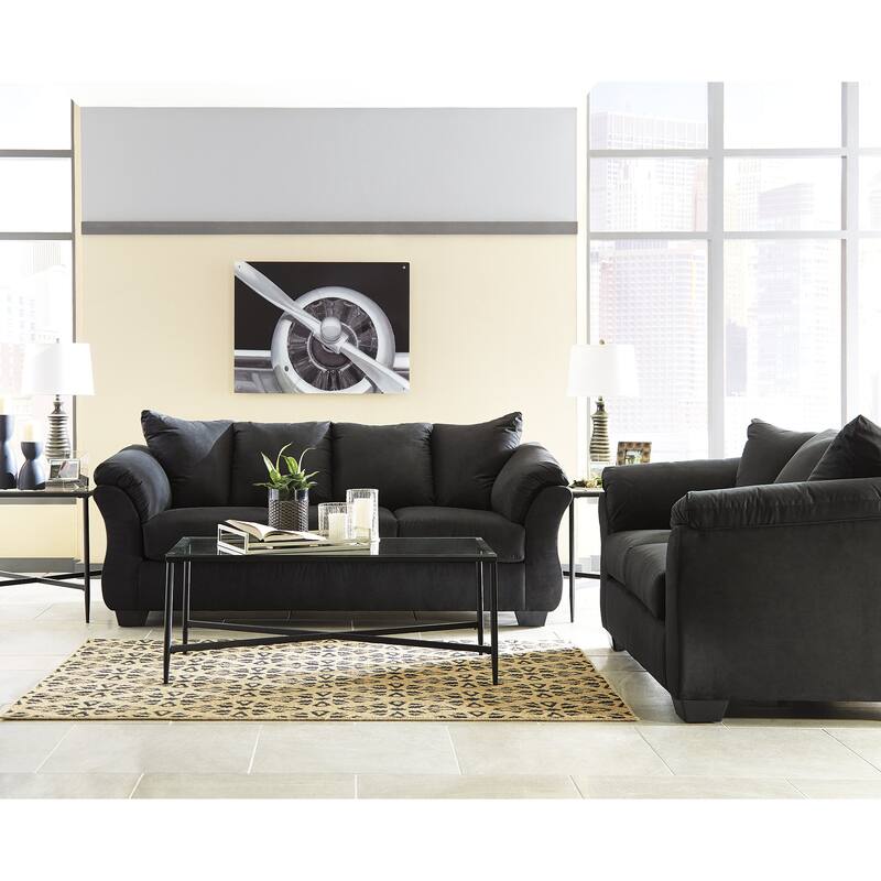 Signature Design by Ashley Darcy 2-Piece Upholstery Package - 87"W x 37"D x 37"H - Black