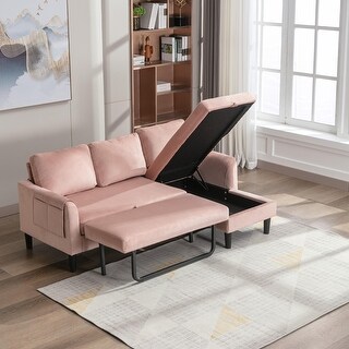 Reversible Sleeper Sectional Sofa with Storage Chaise - Bed Bath ...