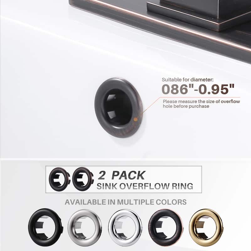 WOWOW 1.2 in. Sink Basin Trim Overflow Cover (2-Pack)