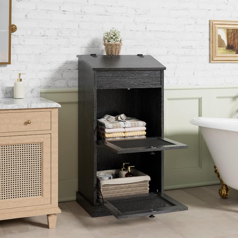 Vintage 2-Door Storage Cabinet Multi-Tier Organizer