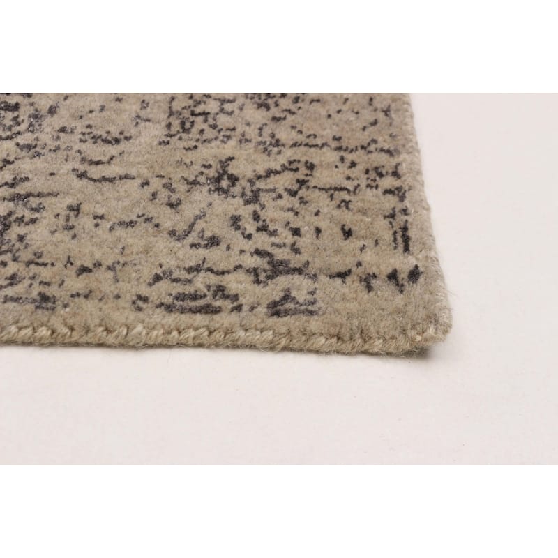 ECARPETGALLERY Hand-knotted Kashkuli Gabbeh Taupe Viscose, Wool Rug - 2'7 x 12'10