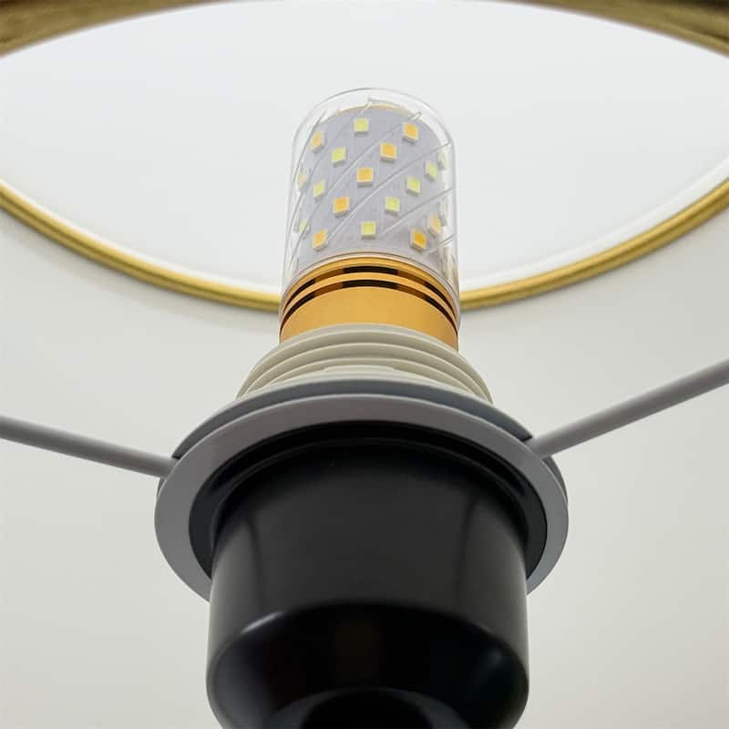 Mid-century Vintage Nightstand Table Lamp Gold Accents Base Bedside Desk Reading Light