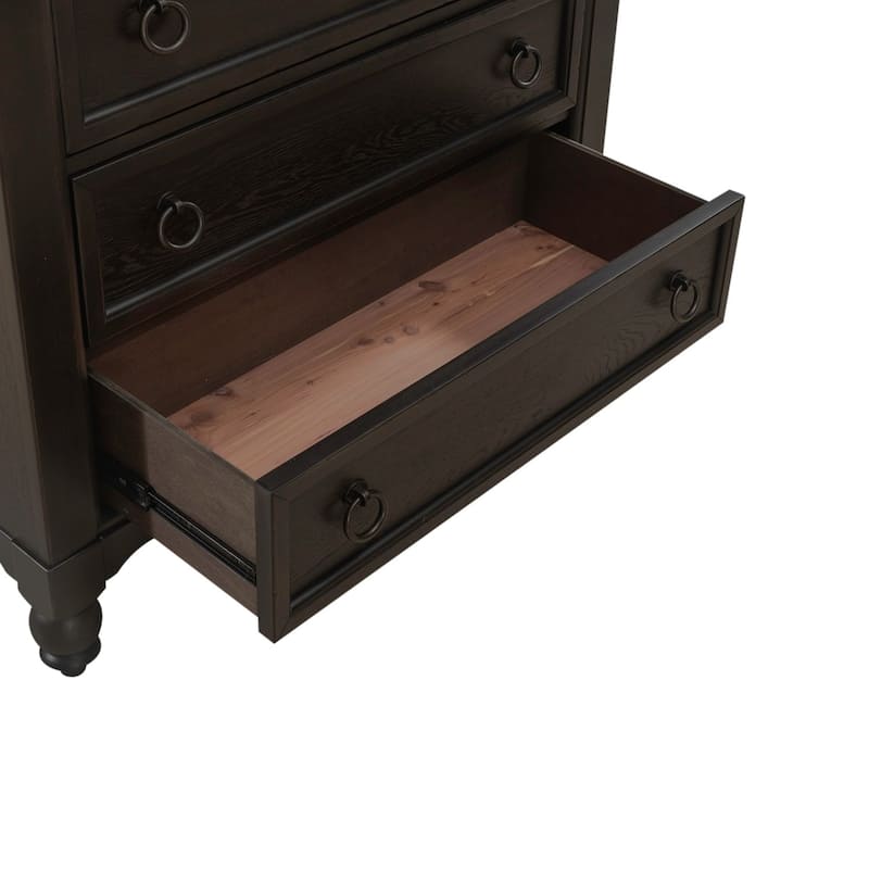 Americana Farmhouse Black 5 Drawer Chest