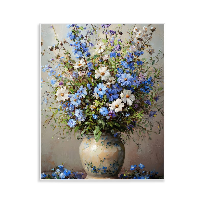 Stupell Cerulean Flower Bouquet Wall Plaque Art Design By Franklyn Gregory - 11 x 14